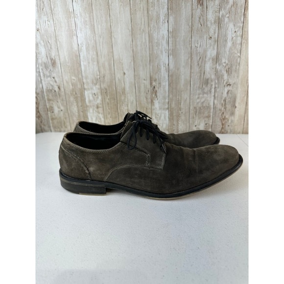 Gray Saks‎ Fifth Avenue Star Dom Mens Shoe Sz 8 Brown Leather Suede Lace Up main image 5